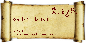 Kosár Ábel névjegykártya