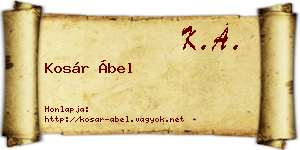 Kosár Ábel névjegykártya